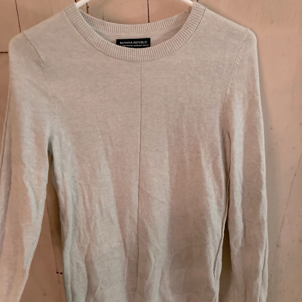 Cream high neck pullover sweater